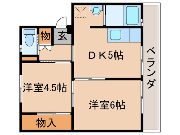 ビレッジハウス直方5号棟の物件間取画像